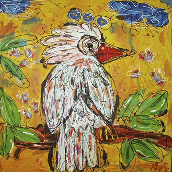 Schilderij LIEK witte vogel